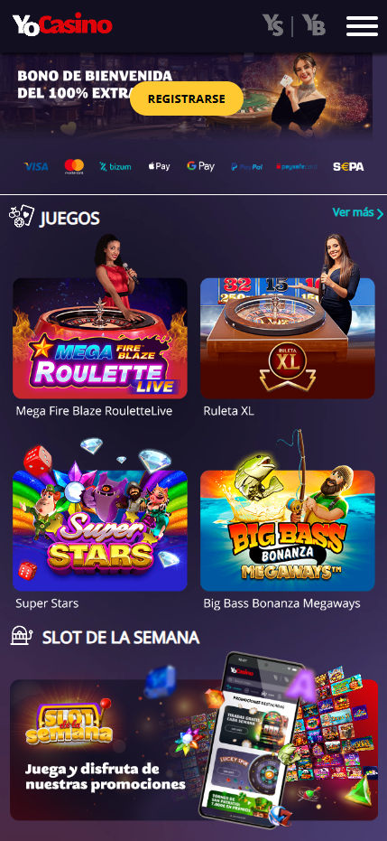 Aplicación móvil en YoCasino